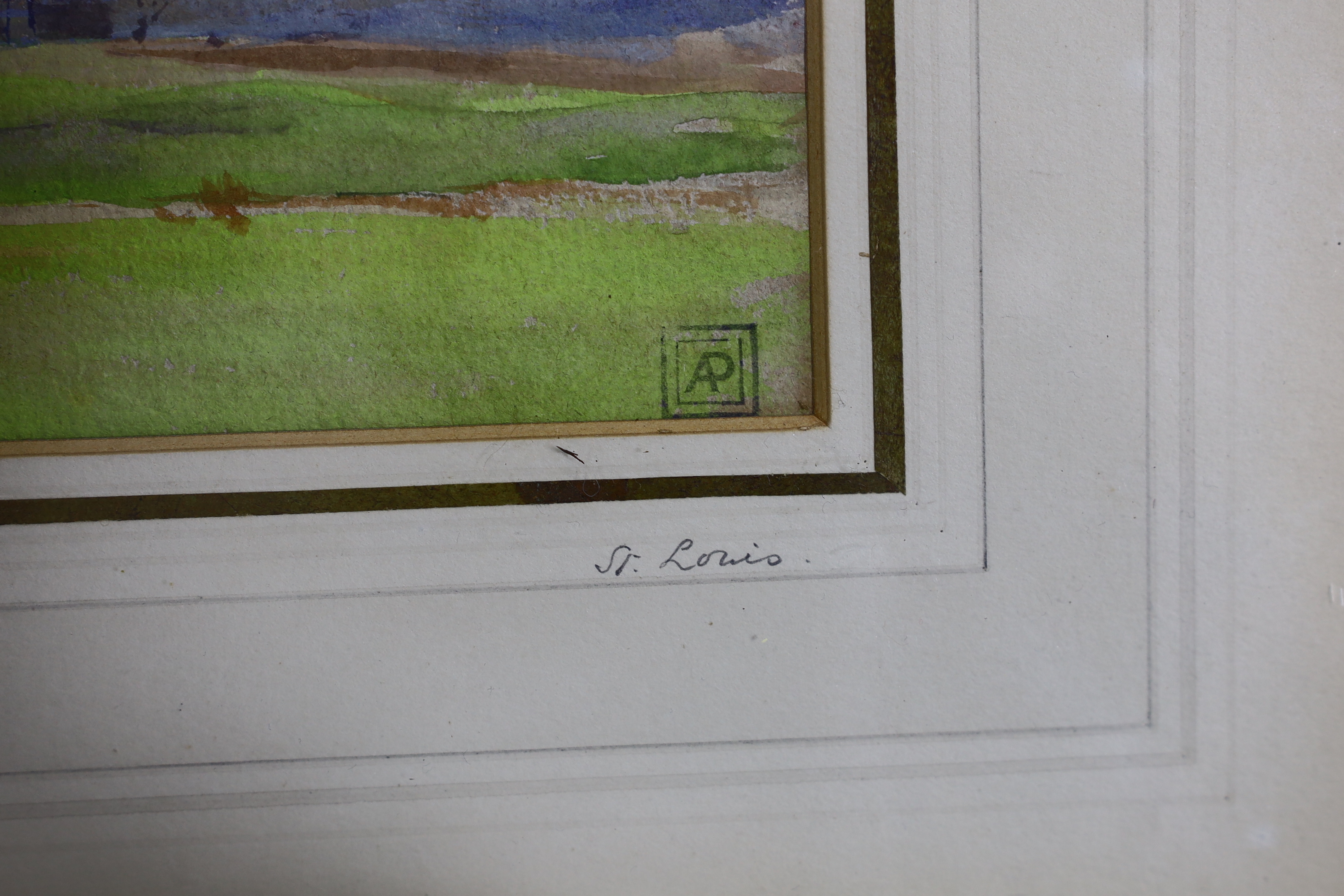 Alfred Wilde Parsons RA (1854-1931), watercolour, 'St. Louis', signed monograms and inscribed, signed and dated 1904 on the mount, 15 x 29cm
